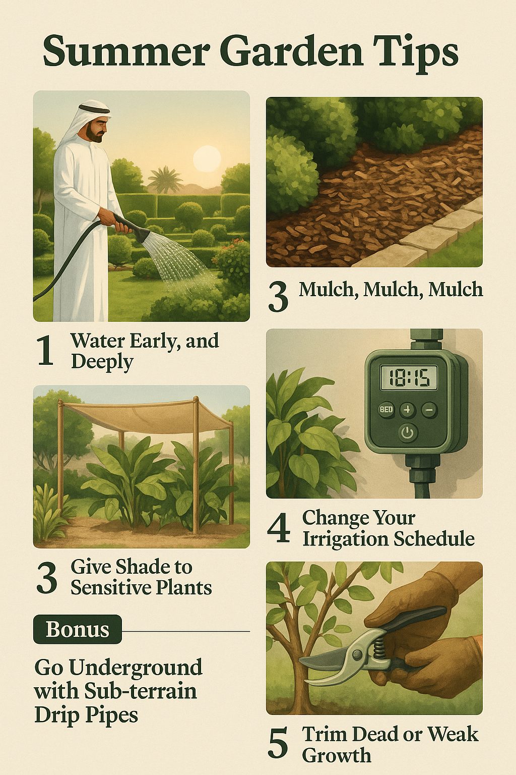 🌞 Top 5 Things to Do for Your Garden in the Summer Heat